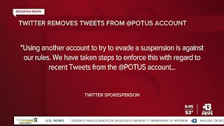 Twitter says it's taken down @POTUS tweets following @realDonaldTrump suspension