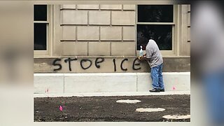 Michigan state capitol building vandalized