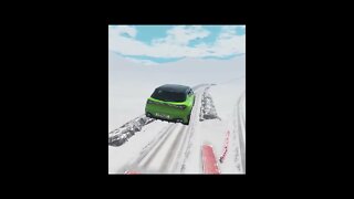 |MiniBeamNG/ Cars Snow Jump #01 BeamNG.Drive #Shorts