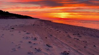 4K Walk on the Beach at Sunset