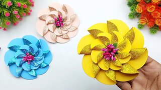 How to Make Beautiful Flowers | DIY Glitter Foam Flower Making | Easy Glitter Foam Paper Crafts