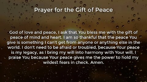 Prayer for the Gift of Peace (Prayer for Peace of Mind)