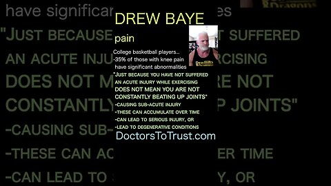 Drew Baye if you have not suffered an acute injury DOES NOT MEAN YOU ARE NOT BEATING UP JOINTS"