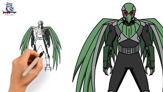 How to Draw The Vulture Marvel Supervillain - Art Tutorial