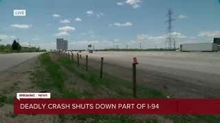Deadly crash shuts down part of I-94