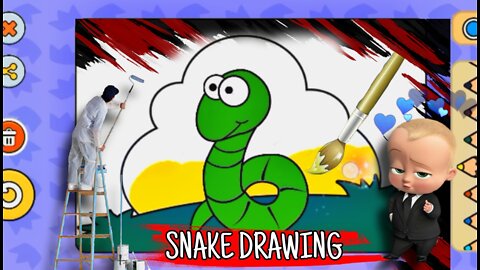 How to draw a Snake 🐍| easy snake drawings| step by step nagin draw with mobile|@B L U R R Y MOON
