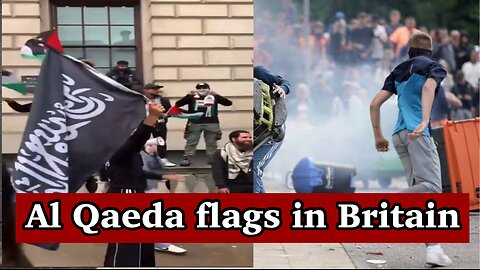 UK Riots | Waving Al Qaeda flags in Britain while shouting"May God curse the Kafir (Jews)!