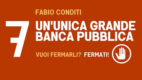 7. UN'UNICA GRANDE BANCA PUBBLICA.