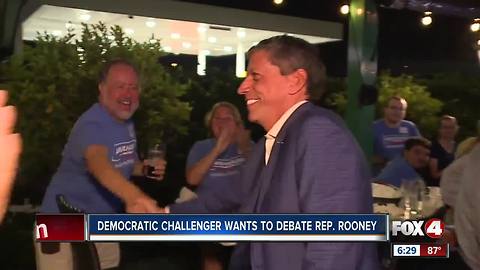 Democratic challenger wants to debate Rep. Rooney, incumbent declines