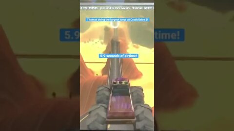 Thomas showing how to do the largest jump in Crash Drive 2 on his Nintendo Switch.