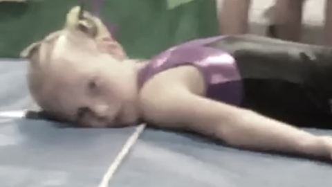 Little Girl Fails At Vaulting