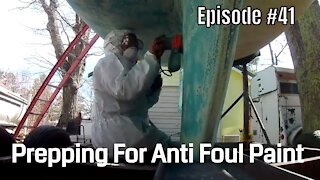 Sanding the haul on our Catalina 25 || Season 01 Episode #41 ||