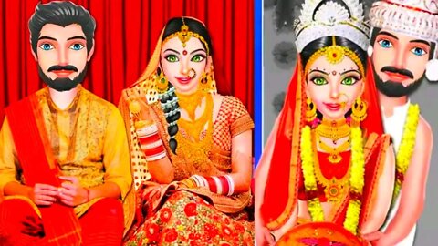 Bengali wedding love marriage-face spa- makeup-dress up- girl games-Android gameplay