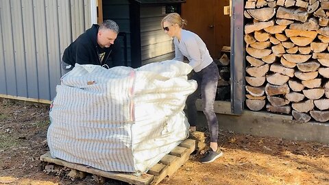 Unloading Bulk Firewood Bags - How Fast? How Easy?