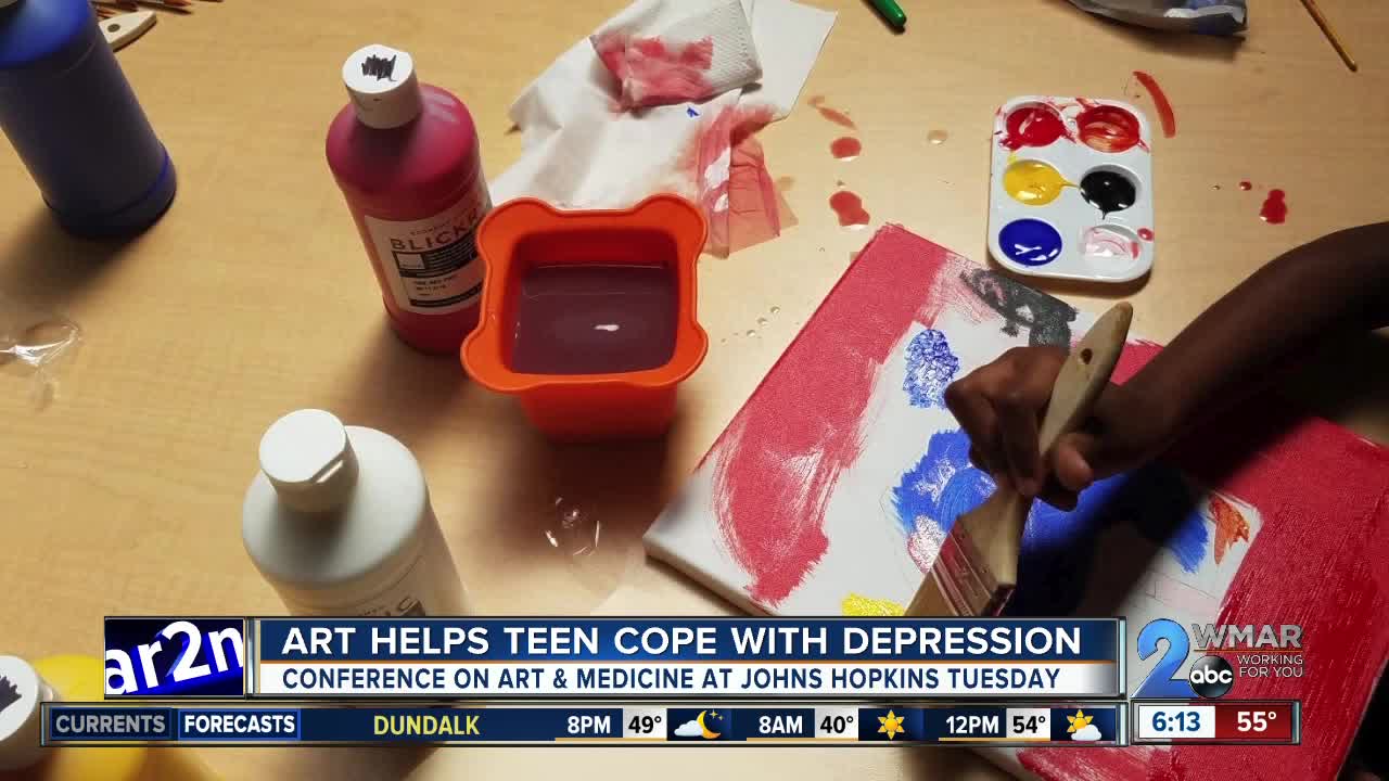"Art definitely saved my life." Baltimore teen works to break down stigma around mental health