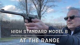 1932 High Standard Model B 22lr target pistol at the range. CCI standard velocity & Norma tac-22