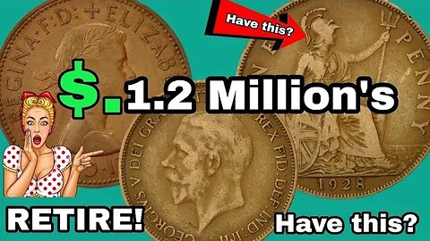 Top 5 ULTRA UK One penny RARE penny, half penny,Coins worth A LOT MONEY! Coins worth money!