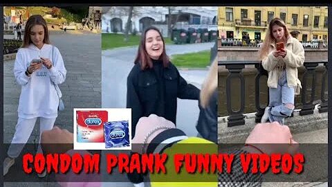giving condom to beautiful girls! public prank tiktok! condom prank funny video!