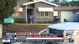 Neighbors discover burning body in backyard