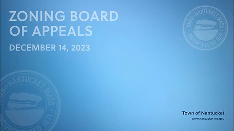 Nantucket Zoning Board of Appeals - December 14, 2023