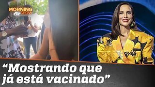 Ivete faz piada com jacaré vacinado