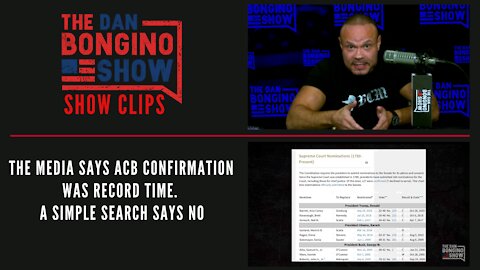 The Media Says ACB Confirmation Was Record Time. A Simple Search Says No - Dan Bongino Show Clips