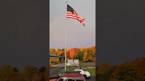 Fall Colors🍁, Old Glory 🇺🇸, and a Rainbow 🌈 North Michigan 10/26/2022