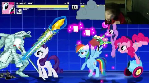My Little Pony Characters (Twilight Sparkle, Rainbow Dash, And Rarity) VS Silver Samurai In A Battle