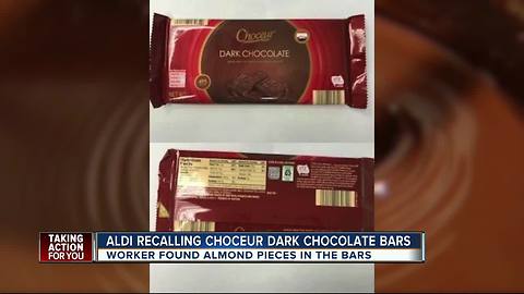 Aldi recalls dark chocolate bars for possible nuts not listed on wrapper