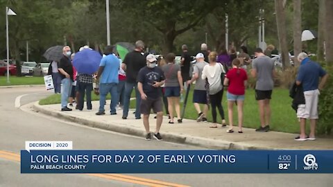 Voter greeted by long lines at voting site near Delray Beach