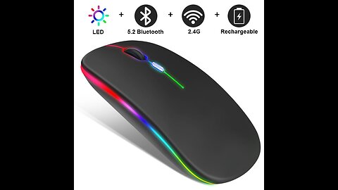 2.4G Wireless Mouse Rechargeable Bluetooth RGB