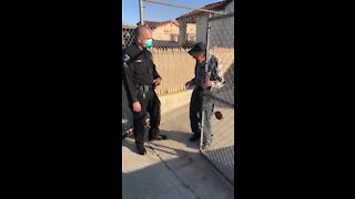LAPD police officer stopped by to surprise an elderly man with $100 gift card
