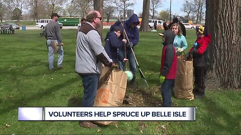 Volunteers help spruce up Belle Isle for spring, summer