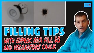 Filling tips. with gyproc easi fill 60 & decorators caulk. How to fill.