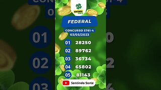 🍀 Resultado LOTERIA FEDERAL 5761-4 | 03/05/23 | Sentindo Sorte #shorts