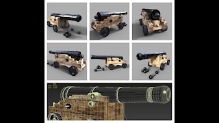 Naval cannon 3d model