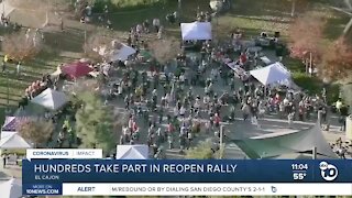 Hundreds take part in reopen rally
