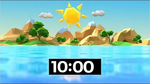 10 minute countdown timer with childrens songs - for kids time out with a sunny summer theme.