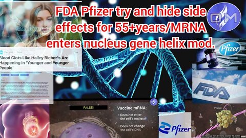 FDA PFIZER try and hide side effects 55+ years/MRNA enters nucleous gene helix mod