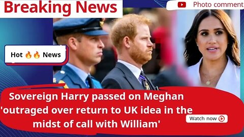 Sovereign Harry passed on Meghan 'outraged over return to UK idea in the midst of call with William'