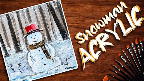 Snowman Acrylic Painting for Beginners | Step-by-Step Tutorial