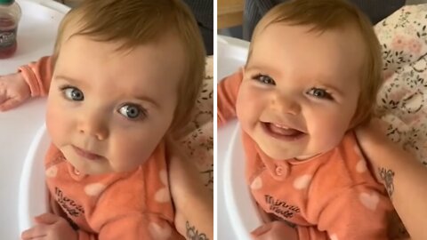 Baby Girl Adorably Tries To Prank Mom With Fake Cough
