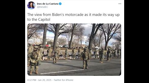 20 janv. 2021 | Vue depuis le cortège de Biden alors qu'il se dirigeait vers le Capitole