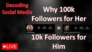 Men's Value Live #59: Decoding Social Media: Why 100k Followers for Her = 10k Followers for Him