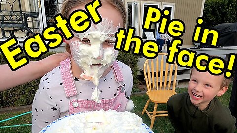 Kenzie gets a pie in the face for #Easter!