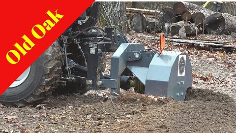 Tractor Stump Grinder on Huge Deep Hidden Oak Stump