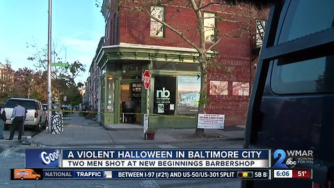 Two shot at Baltimore barbershop on Halloween