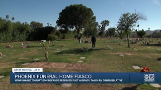 Valley mother waiting to bury son after cemetery put relative's body 'in the wrong spot'