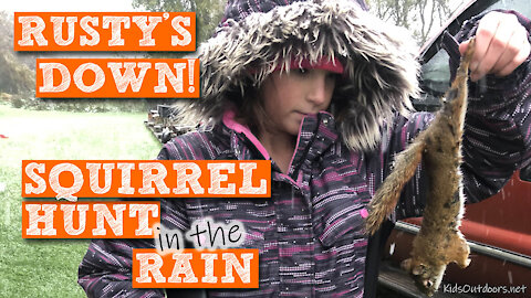 S1:E25 11-year-old Girl Squirrel Hunt in the Rain with Daisy Pellet Gun | Kids Outdoors