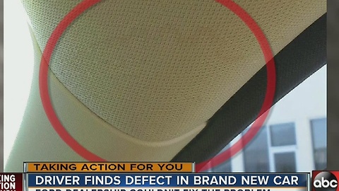 Driver find defect in brand new car